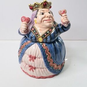 Vintage 1992 Fitz & Floyd Disney Alice In Wonderland Queen Of Hearts Cookie Jar‎